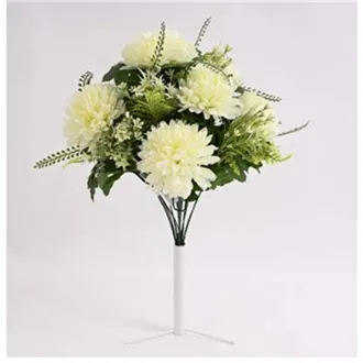 Kytice chryzantémy s doplňky 50 cm, krémová 371353